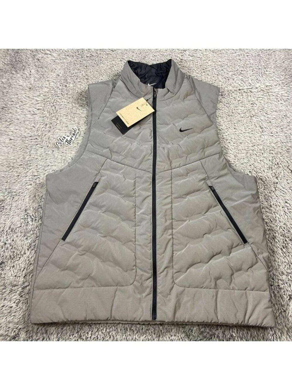 Nike Therma-FIT ADV Reflective Running Vest Sz Large Men Silver Black IM6278-027